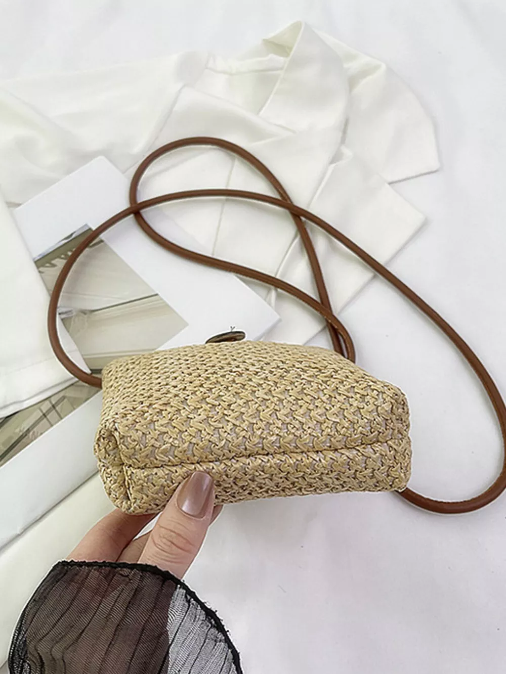 Straw Woven Crossbody Bag, image 12