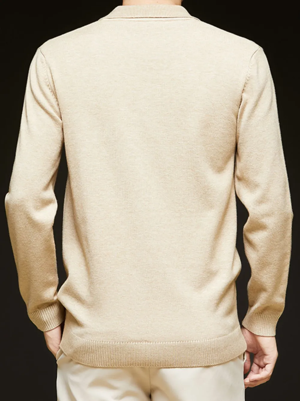 Men's Full Size Collared Neck Long Sleeve Polo Plus Size, image 4
