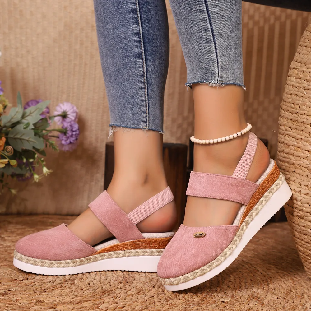 Round Toe Wedge Sandals, image 2