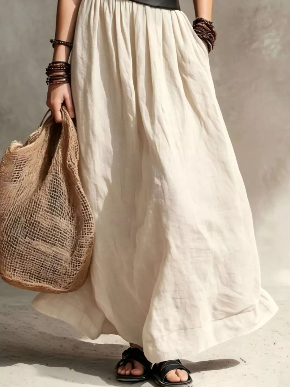Full Size Round Neck Sleeveless Maxi Dress Plus Size, image 7