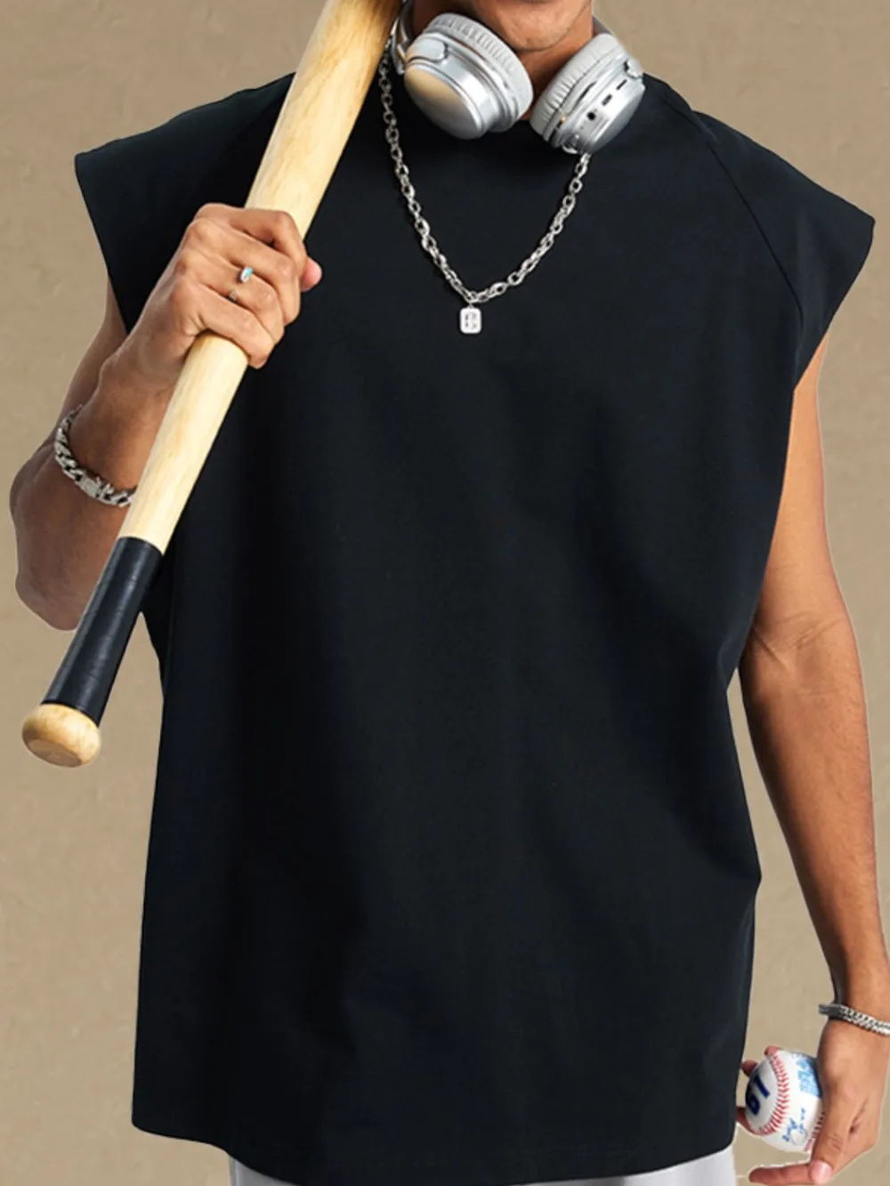 Men's Round Neck Tank, image 3