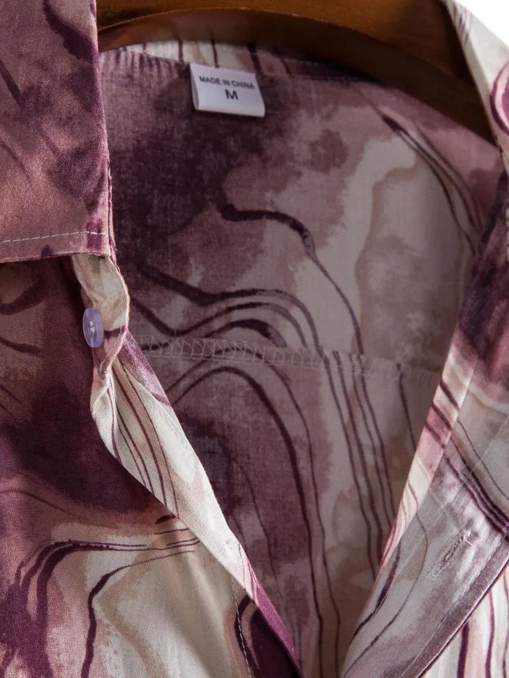 Men's Plus Size Abstract Marble Print Short Sleeve Button-Up Shirt, image 5