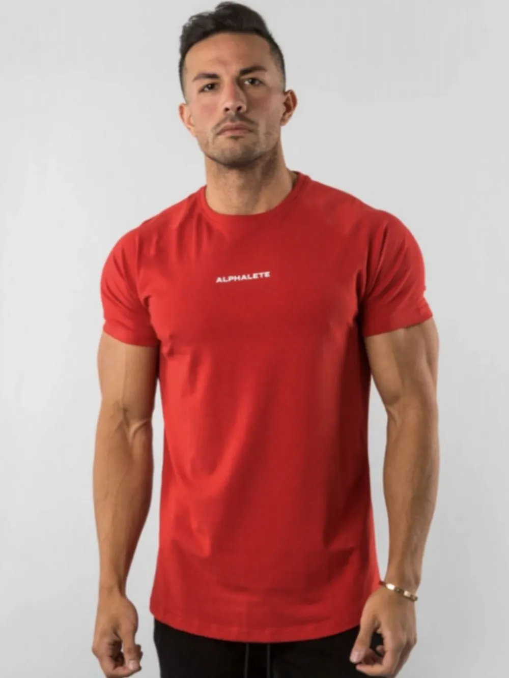 Men's Plus Size Letter Round Neck Short Sleeve T-Shirt, image 6