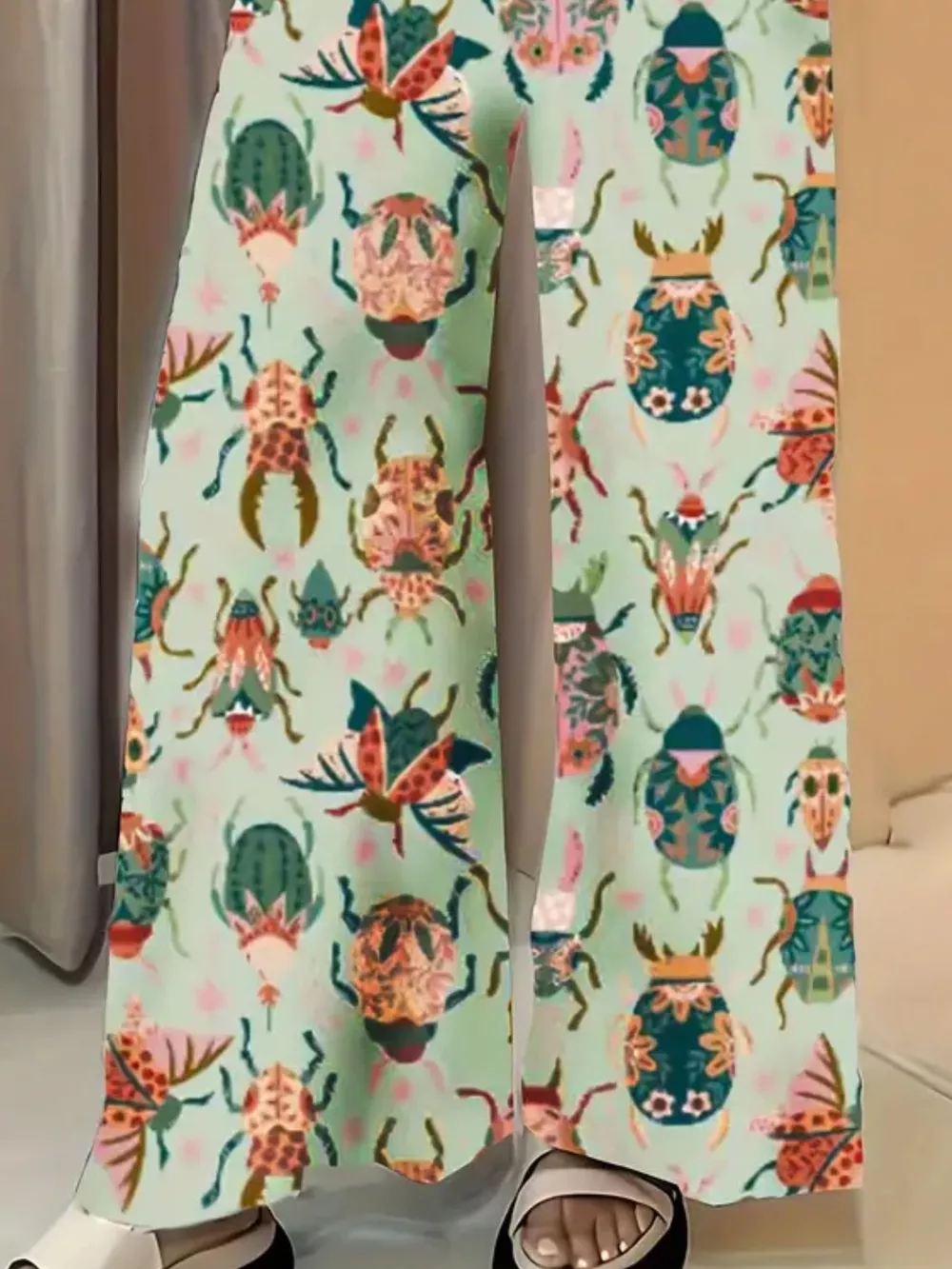 Printed Wide Leg Pants, image 2