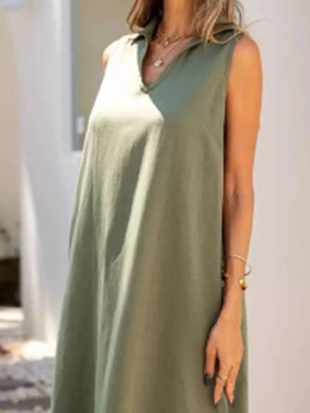 Full Size Side Slit Sleeveless Midi Dress Plus Size, image 2
