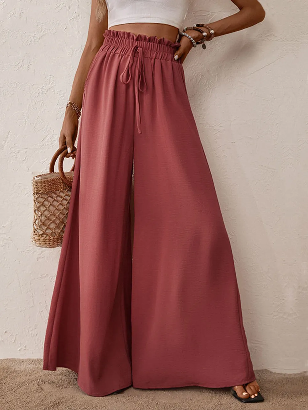 Frill Tied Wide Leg Pants, image 2