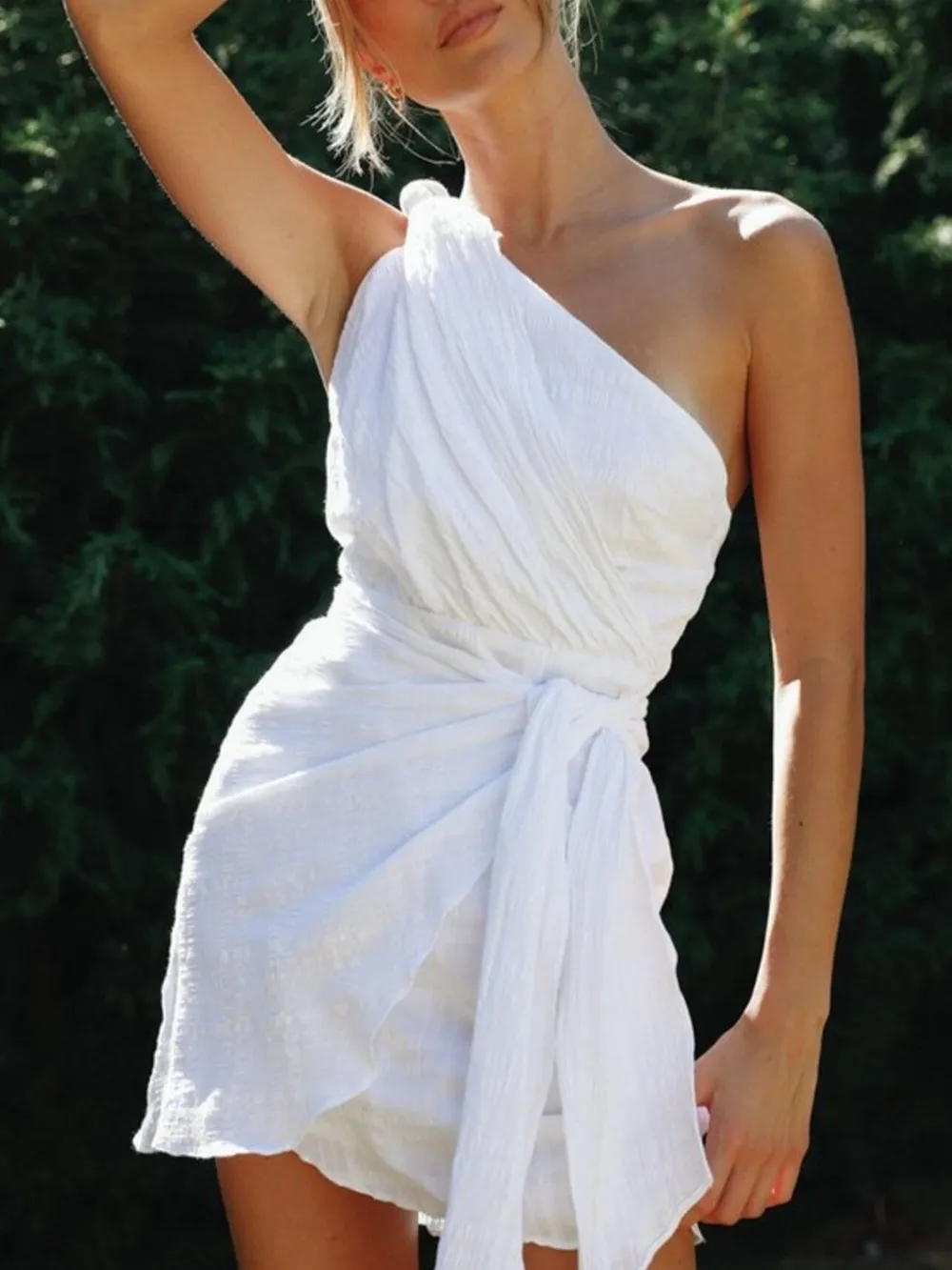 Ruched One-Shoulder Mini Dress, image 5