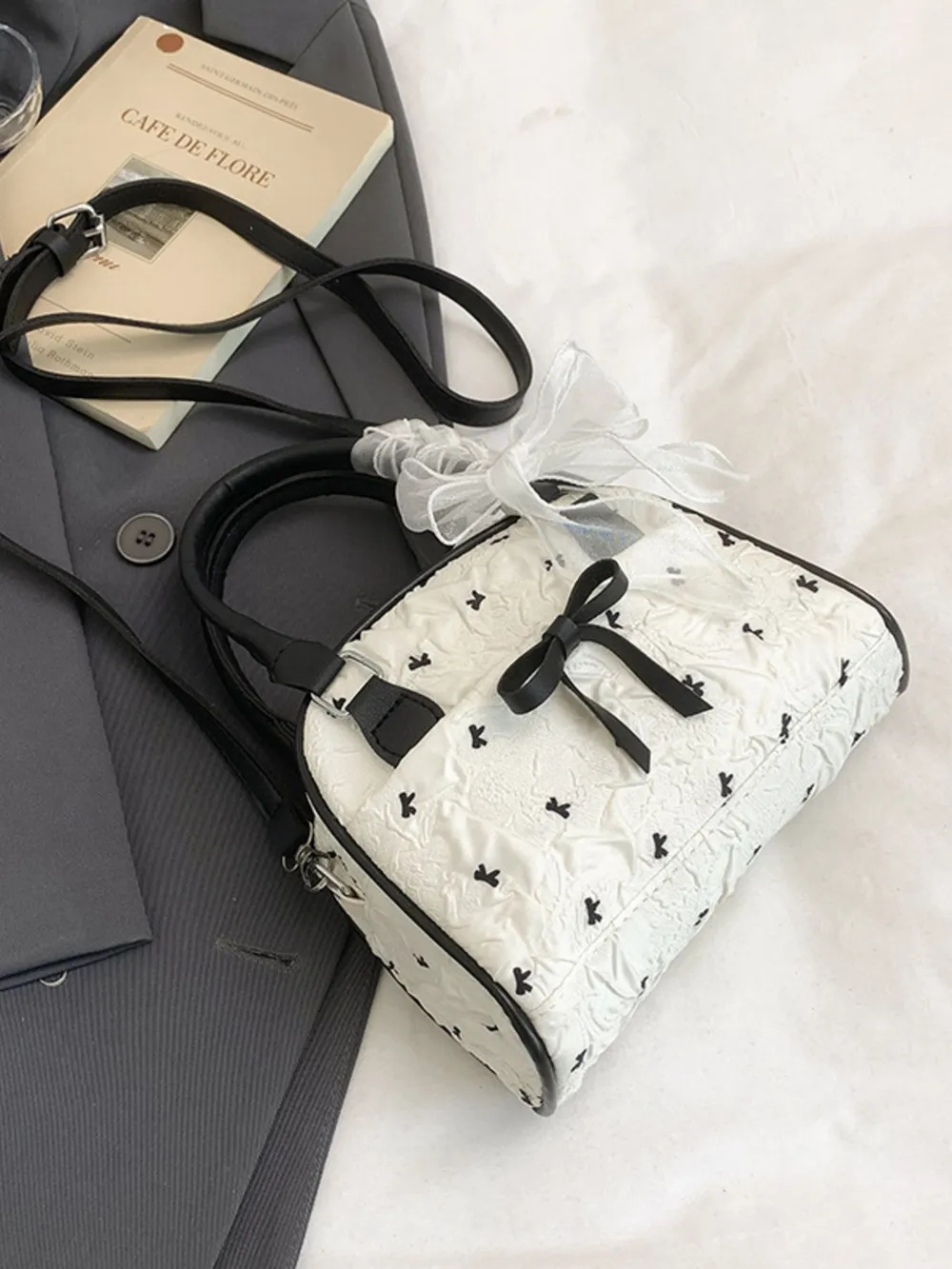 Ruched Bow Crossbody Bag, image 7