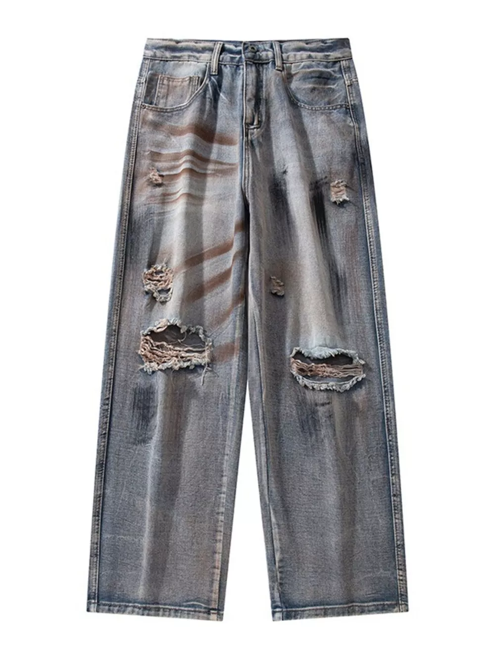 Men's Full Size Distressed Wide Leg Jeans Plus Size, image 8