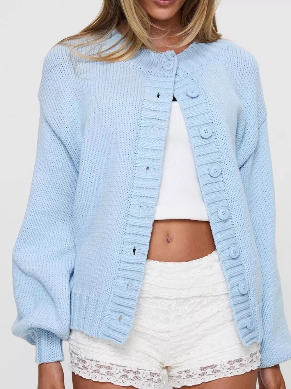 Button-Down Knit Cardigan, image 3