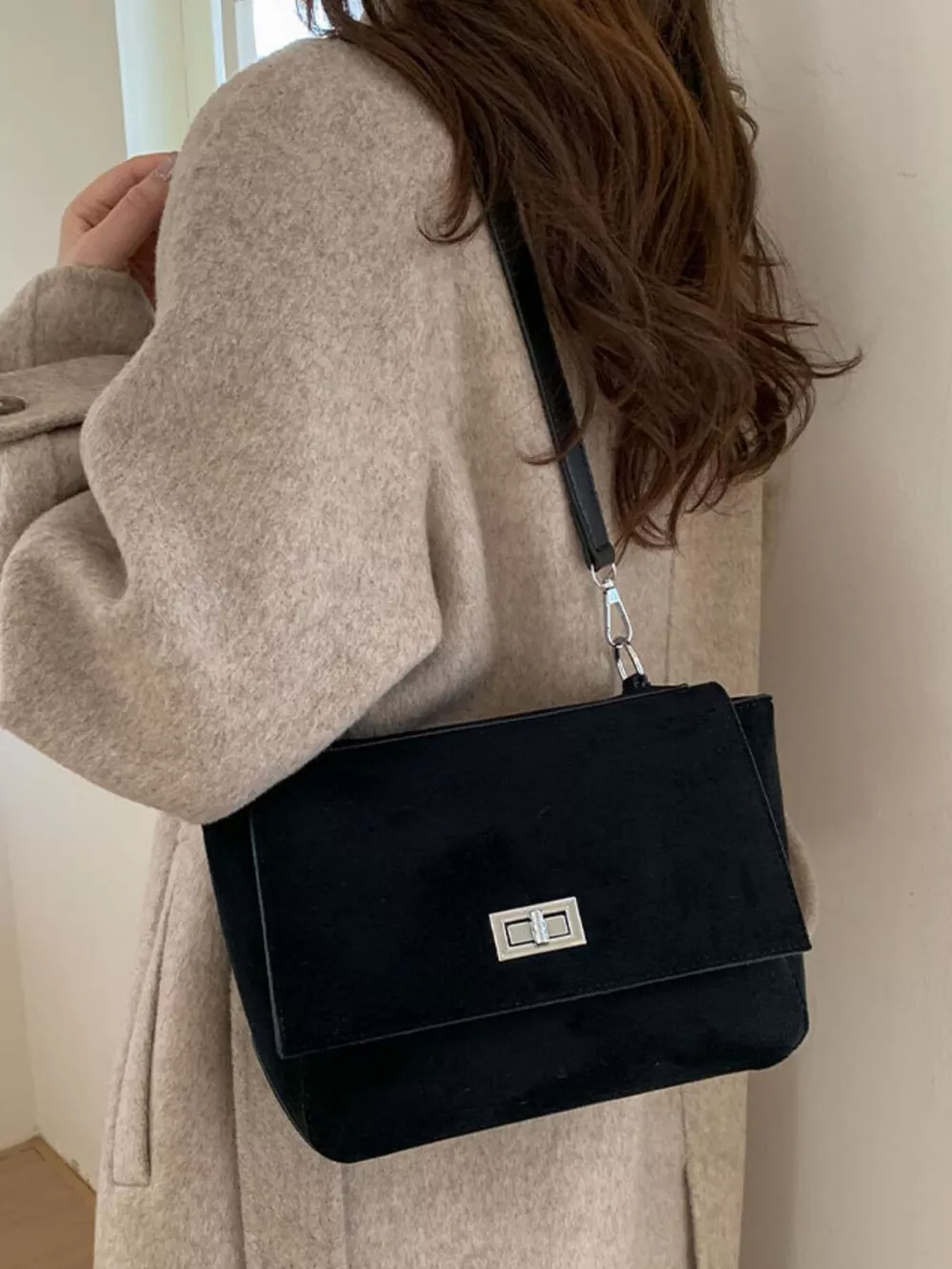Suede Flap Crossbody Bag, image 2