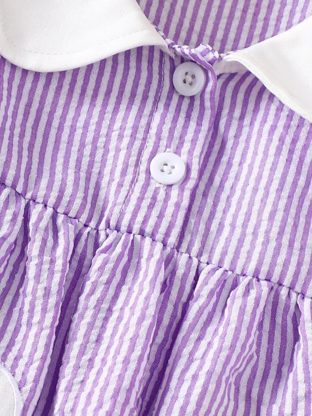 Children's Striped Ruffle Sleeve Top and Shorts Set, image 3