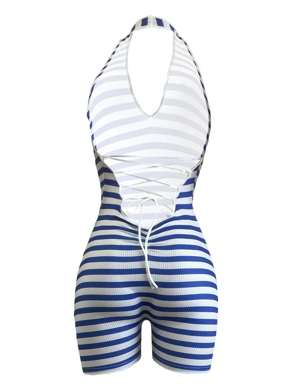 Striped Halter Neck Romper, image 9