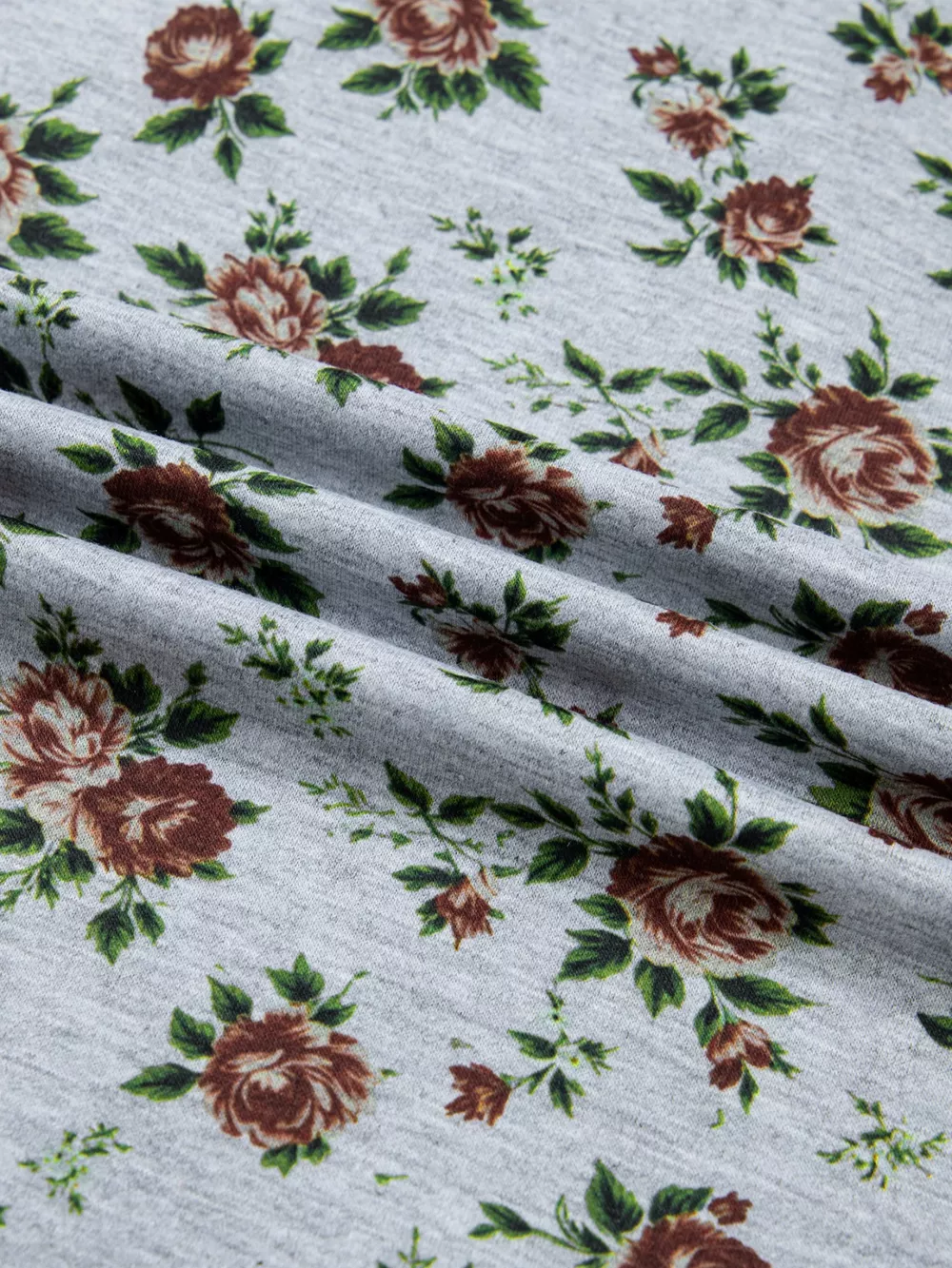 Floral Print Denim Patchwork Blouse, image 3