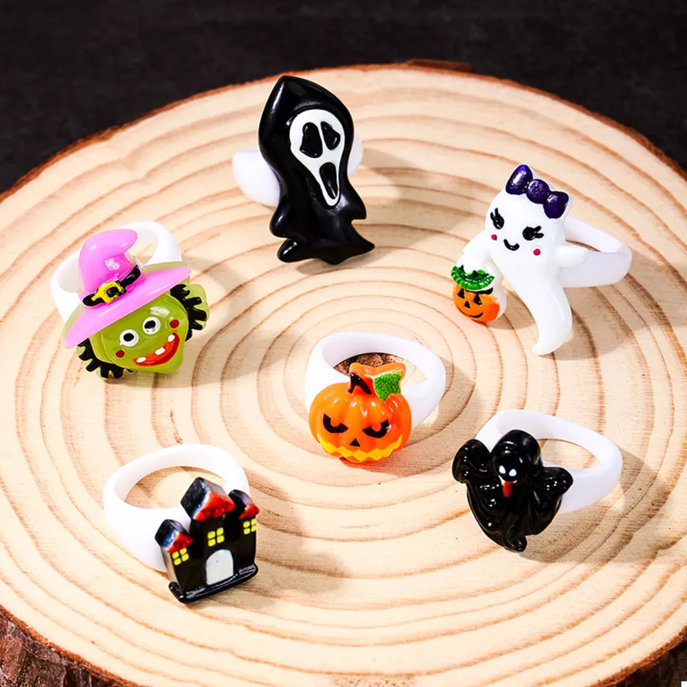 6 Piece Halloween Themed Rings, image 2