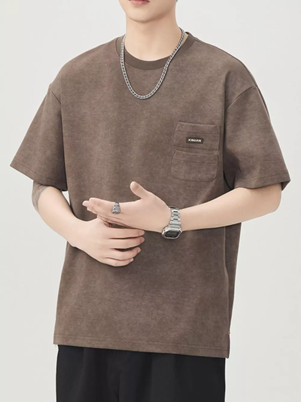 Men's Round Neck Short Sleeve T-Shirt, image 4