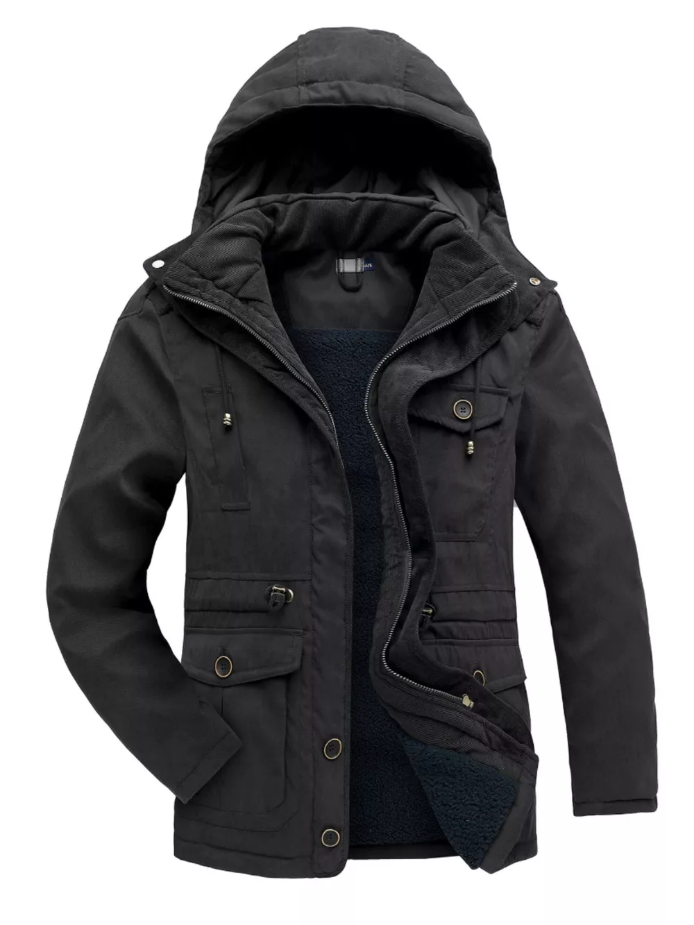 Men's Winter Hooded Zip Up Jacket, image 7