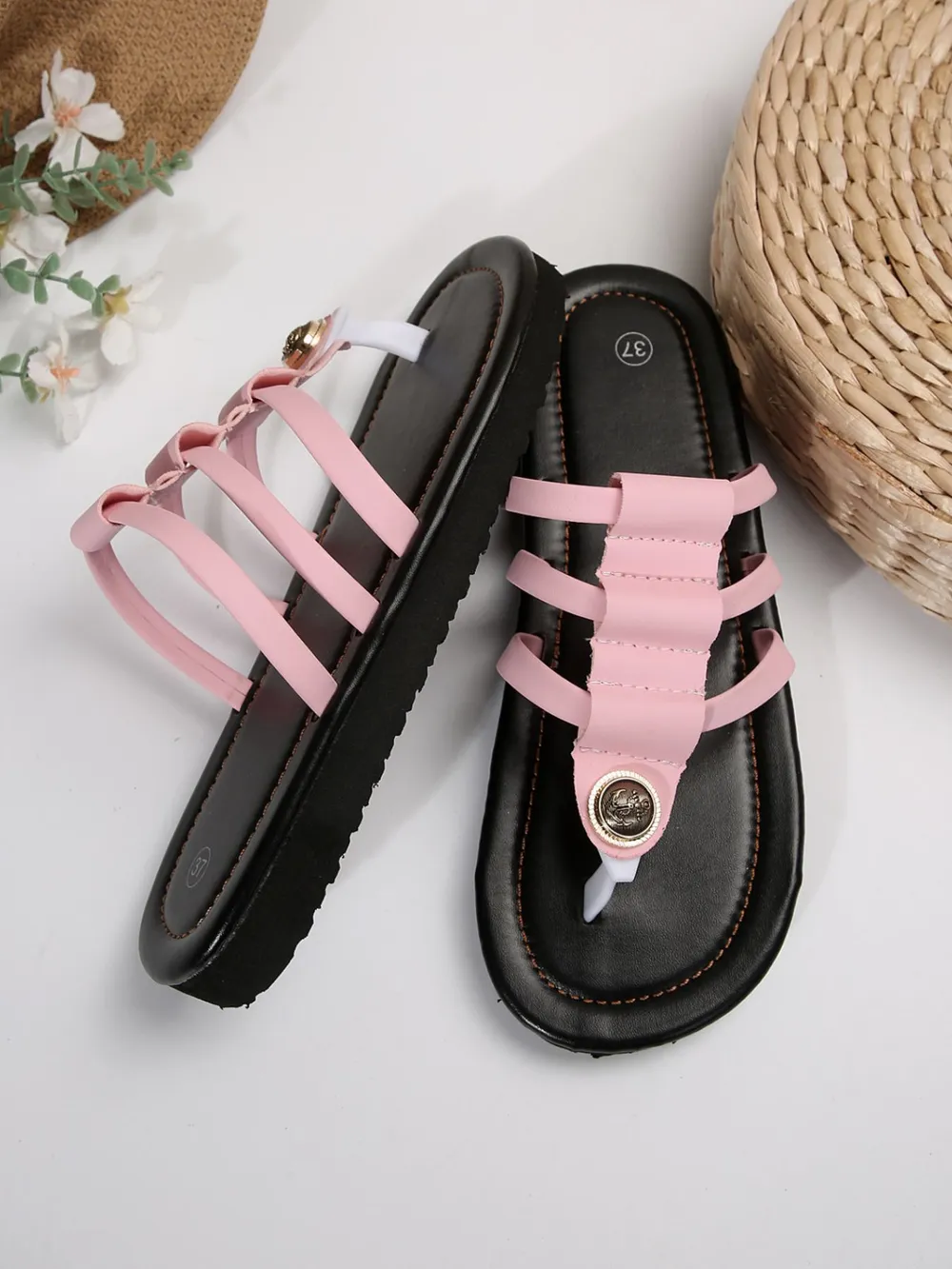 Multi-Strap Toe Post Sandals, image 2