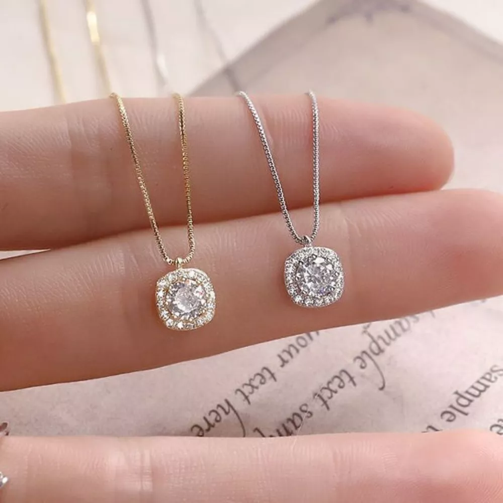 925 Sterling Silver Zircon Pendant Necklace, image 4