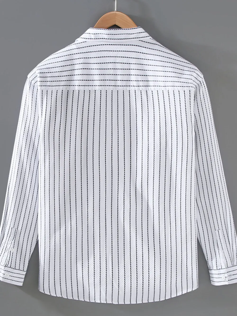 Men's Plus Size Striped Button Up Long Sleeve Shirt, image 3