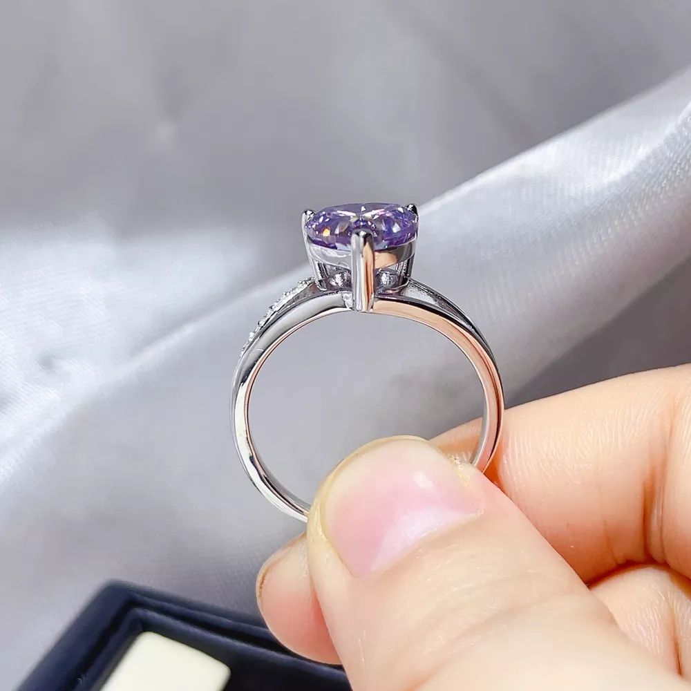 3 Carat 925 Sterling Silver Moissanite Ring, image 3