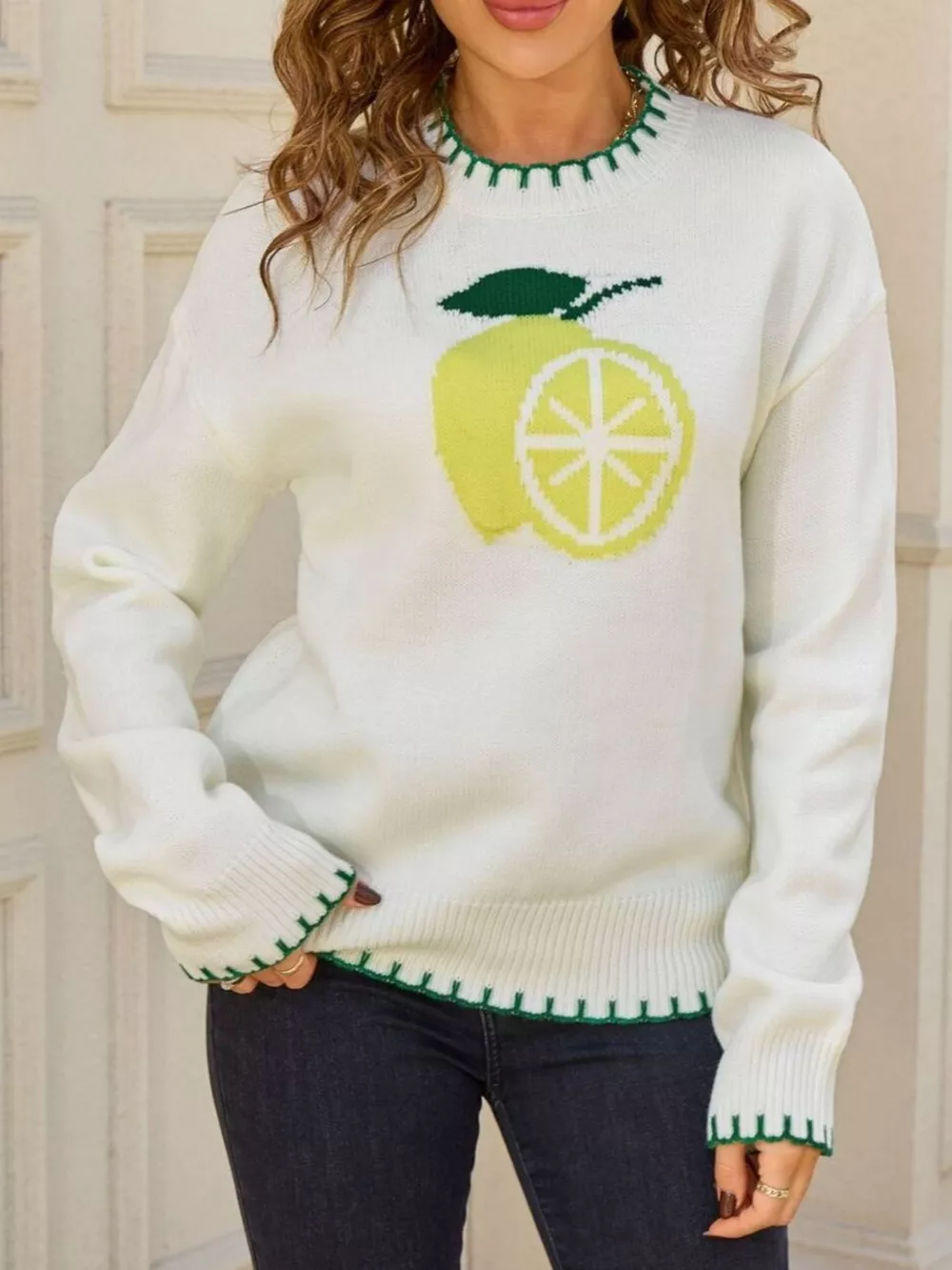 Lemon Round Neck Sweater, image 8