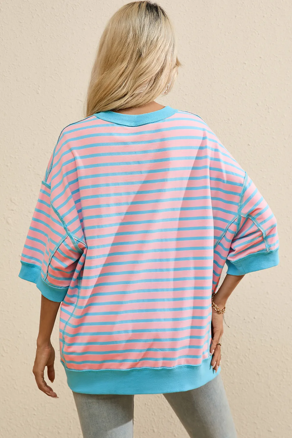 Boots Striped Round Neck Half Sleeve T-Shirt, image 3