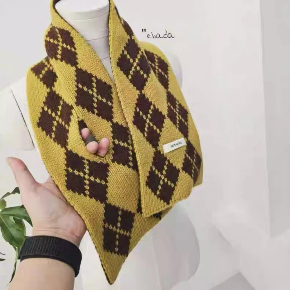 Argyle Pattern Warm Winter Scarf, image 4