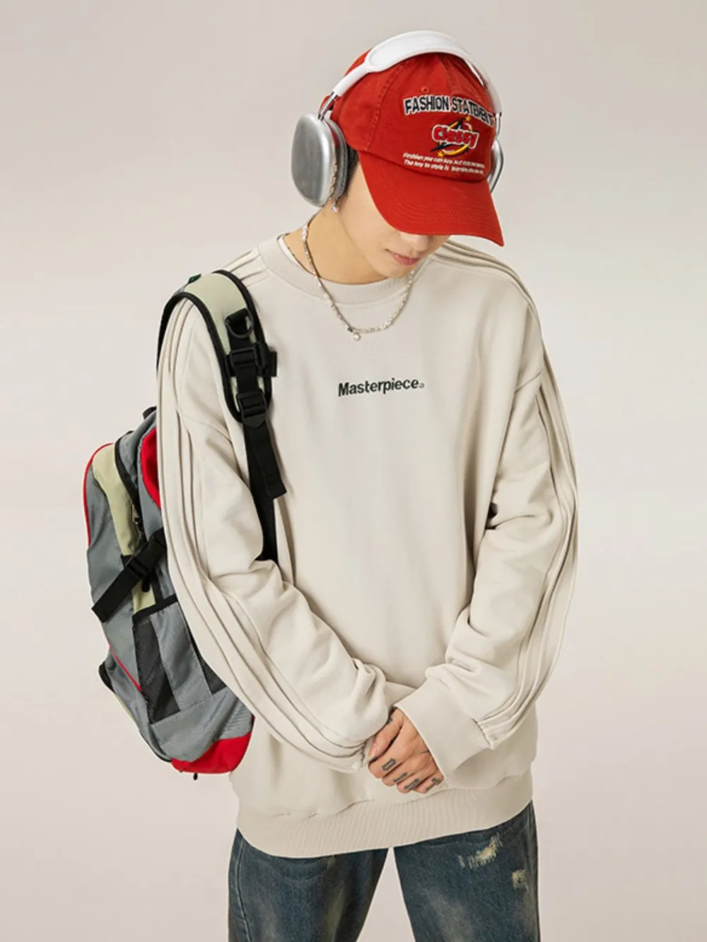 Men's Letter Round Neck Long Sleeve Sweatshirt, image 3
