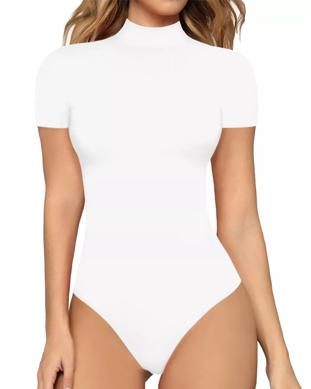 Mock Neck Short Sleeve Bodysuit, image 7