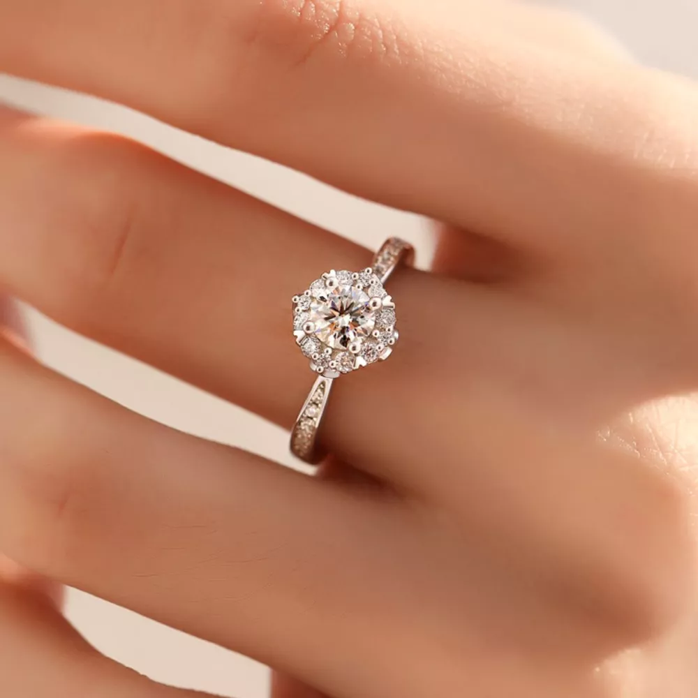 1 Carat 925 Sterling Silver Moissanite Ring, image 2