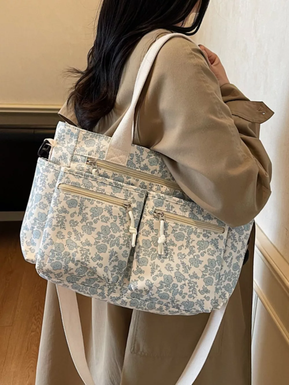 Floral Print Multi-Pocket Crossbody Bag, image 6