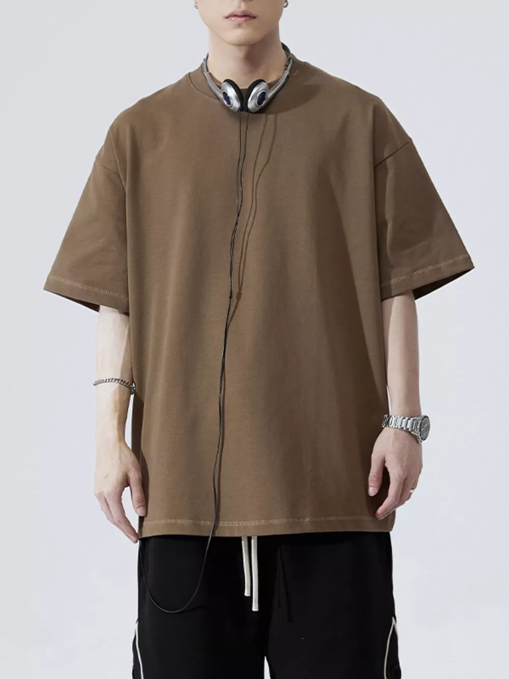 Men's Full Size Round Neck Half Sleeve T-Shirt Plus Size, image 3