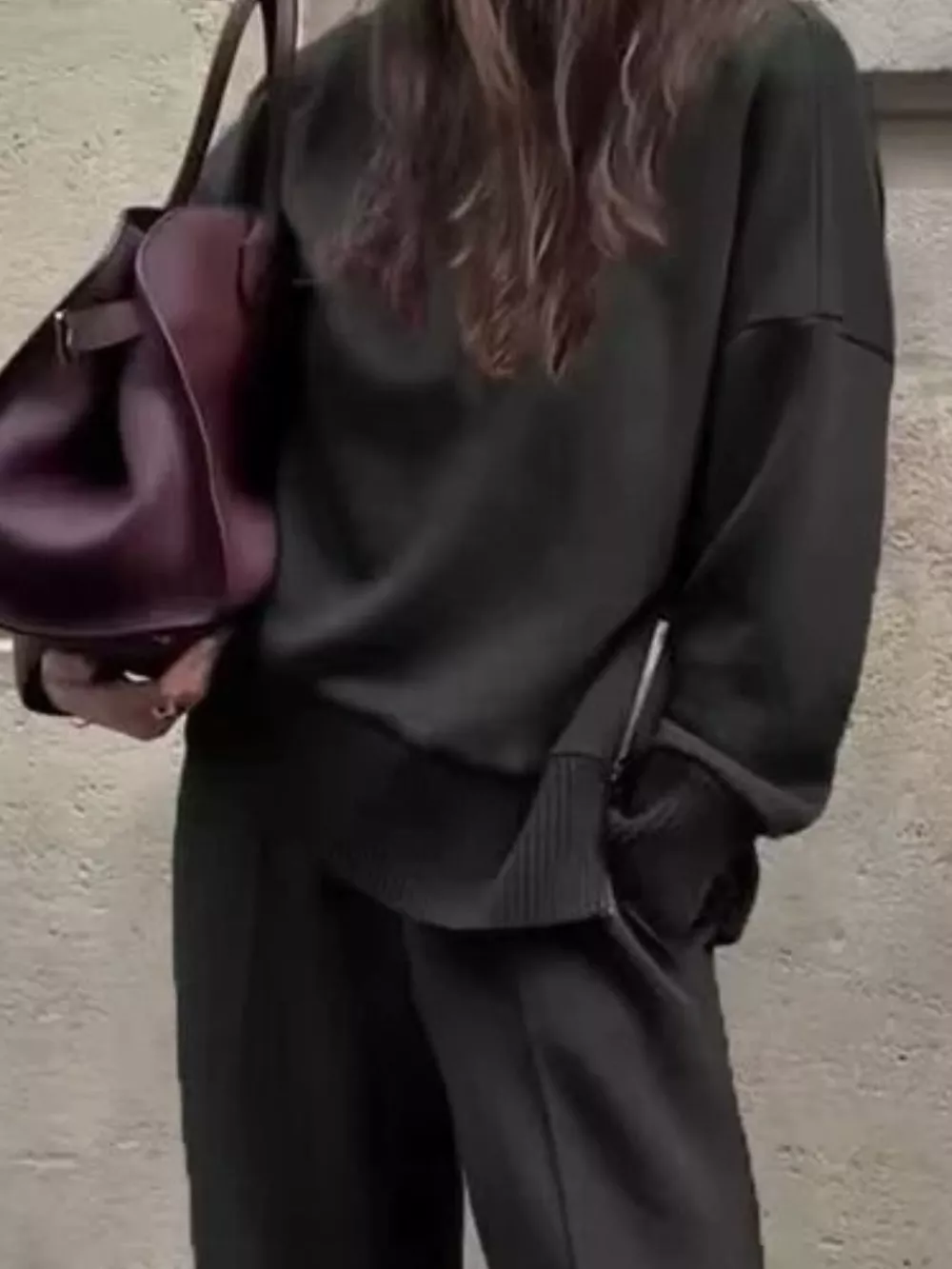 Turtleneck Dropped Shoulder Top and Pants Set, image 8
