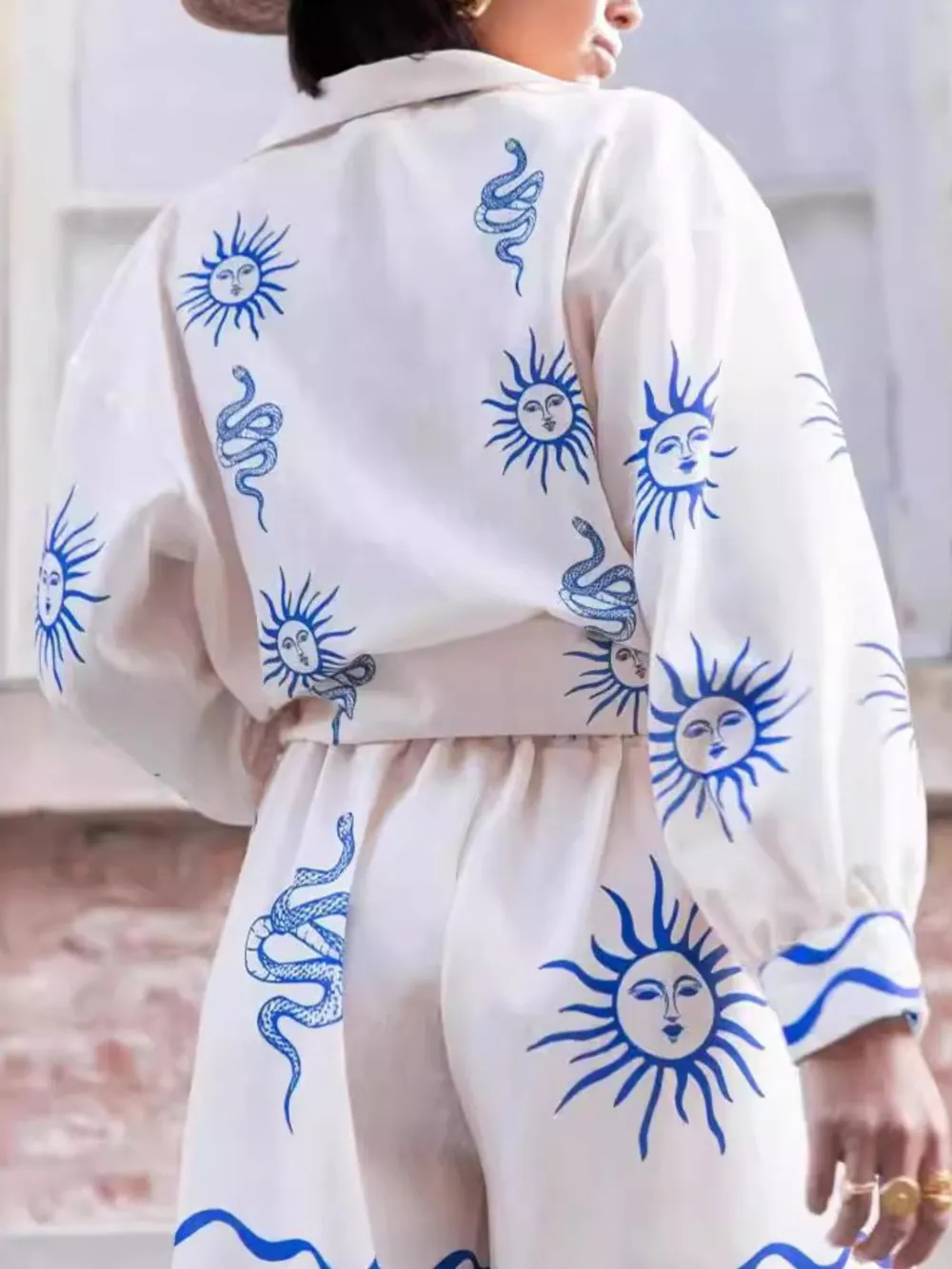 Printed Button Up Shirt and Shorts Set, image 4