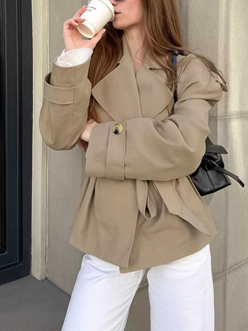 Chic Double-Breasted Belted Trench Coat, image 7