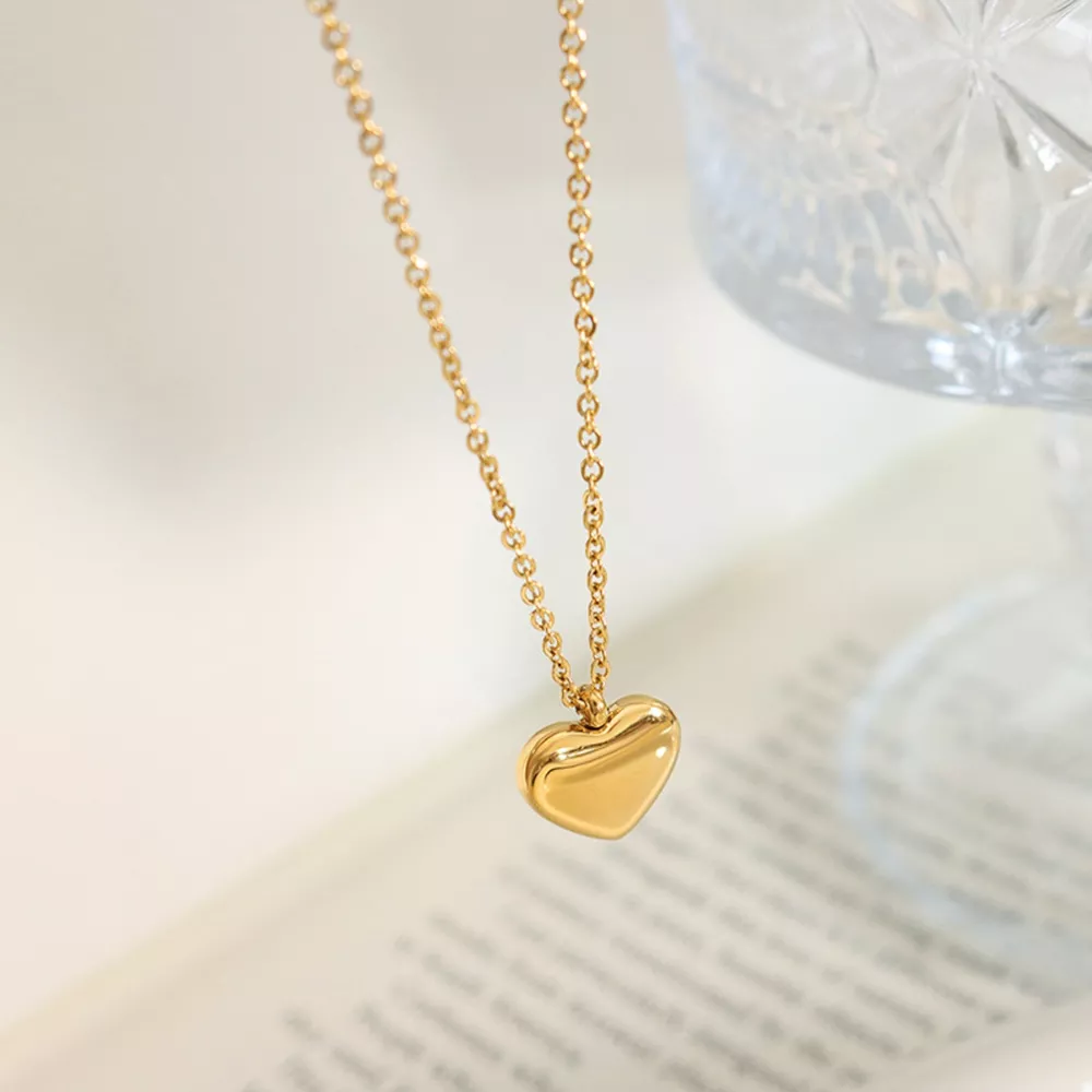 18K Gold-Plated Heart Pendant Necklace, image 3