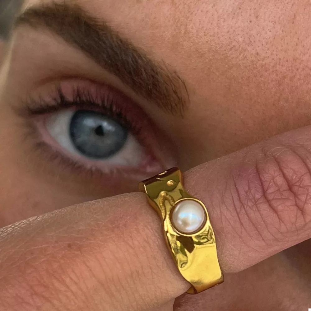 18K Gold-Plated Pearl Ring, image 8