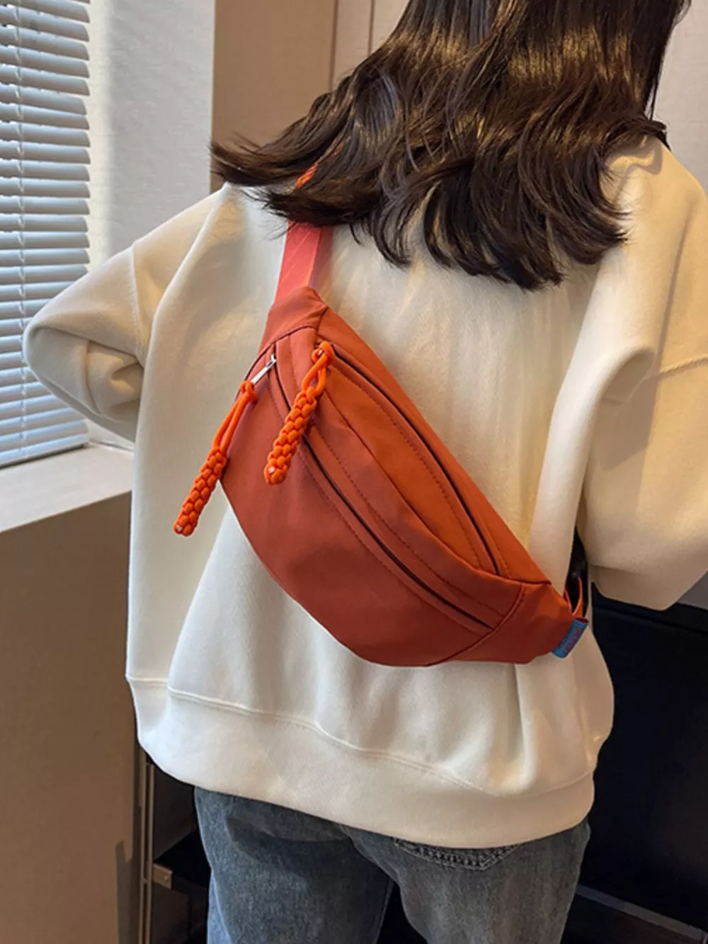 Lightweight Crossbody Bag with Tassel Detail, image 16