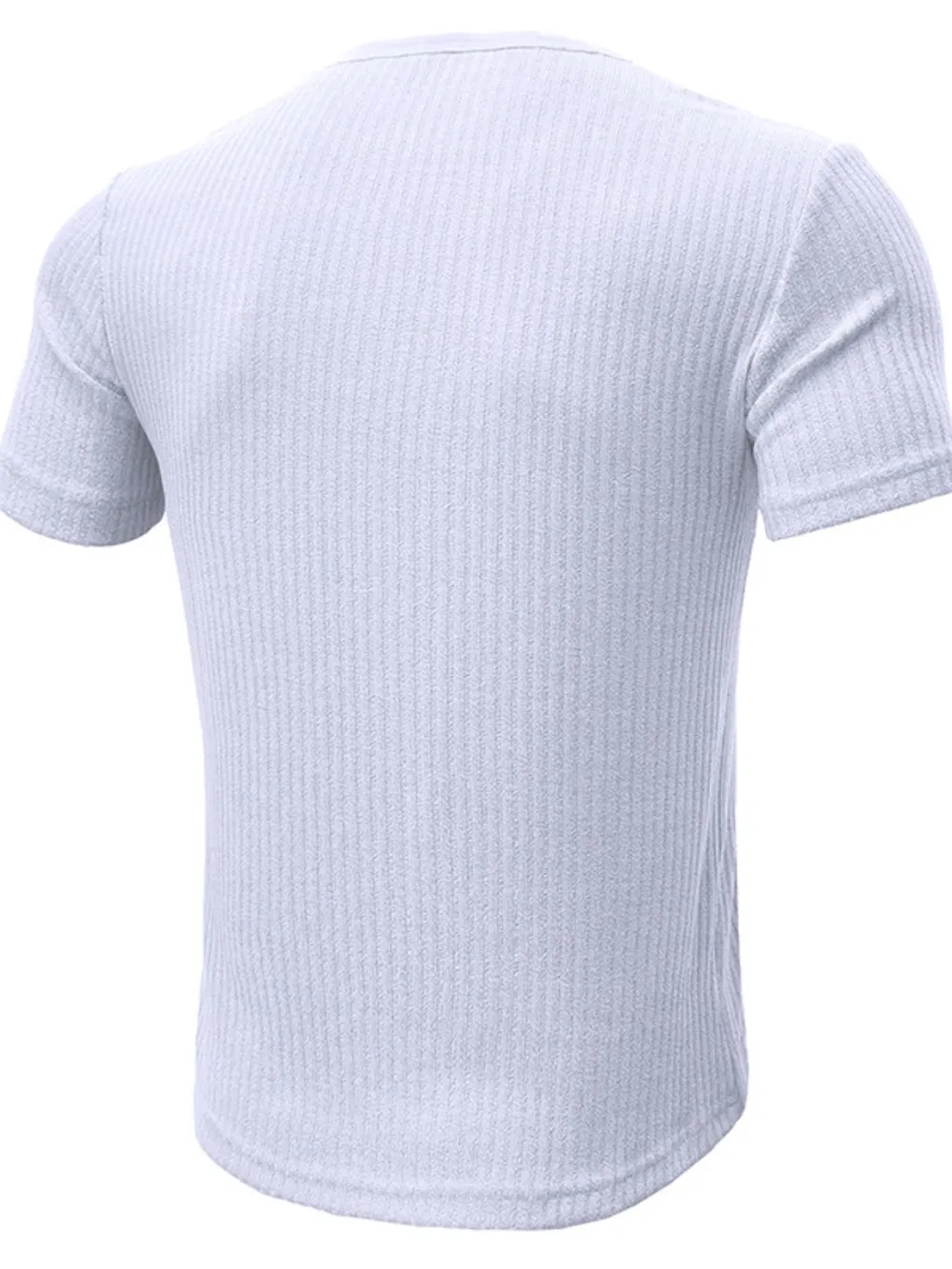 Men's Full Size Slim Fit Ribbed Henley Polo Shirt Plus Size, image 5