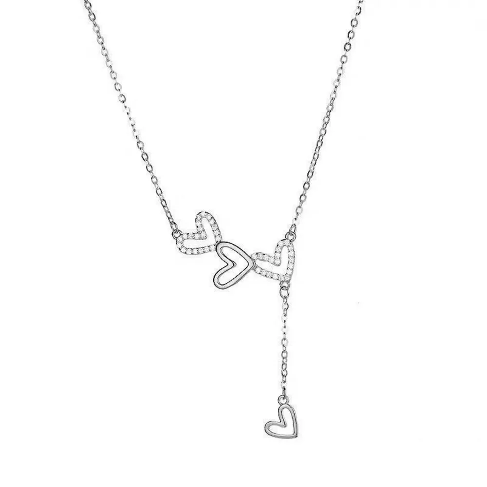 925 Sterling Silver Heart Y-Necklace, image 5