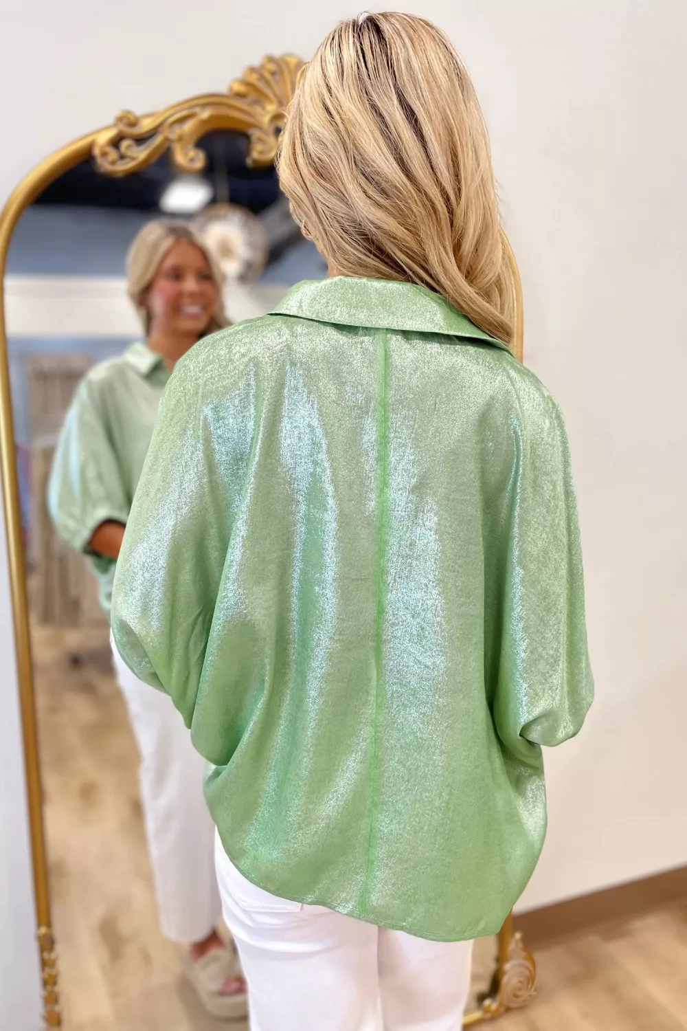 Johnny Collar 3/4 Sleeve Blouse, image 3
