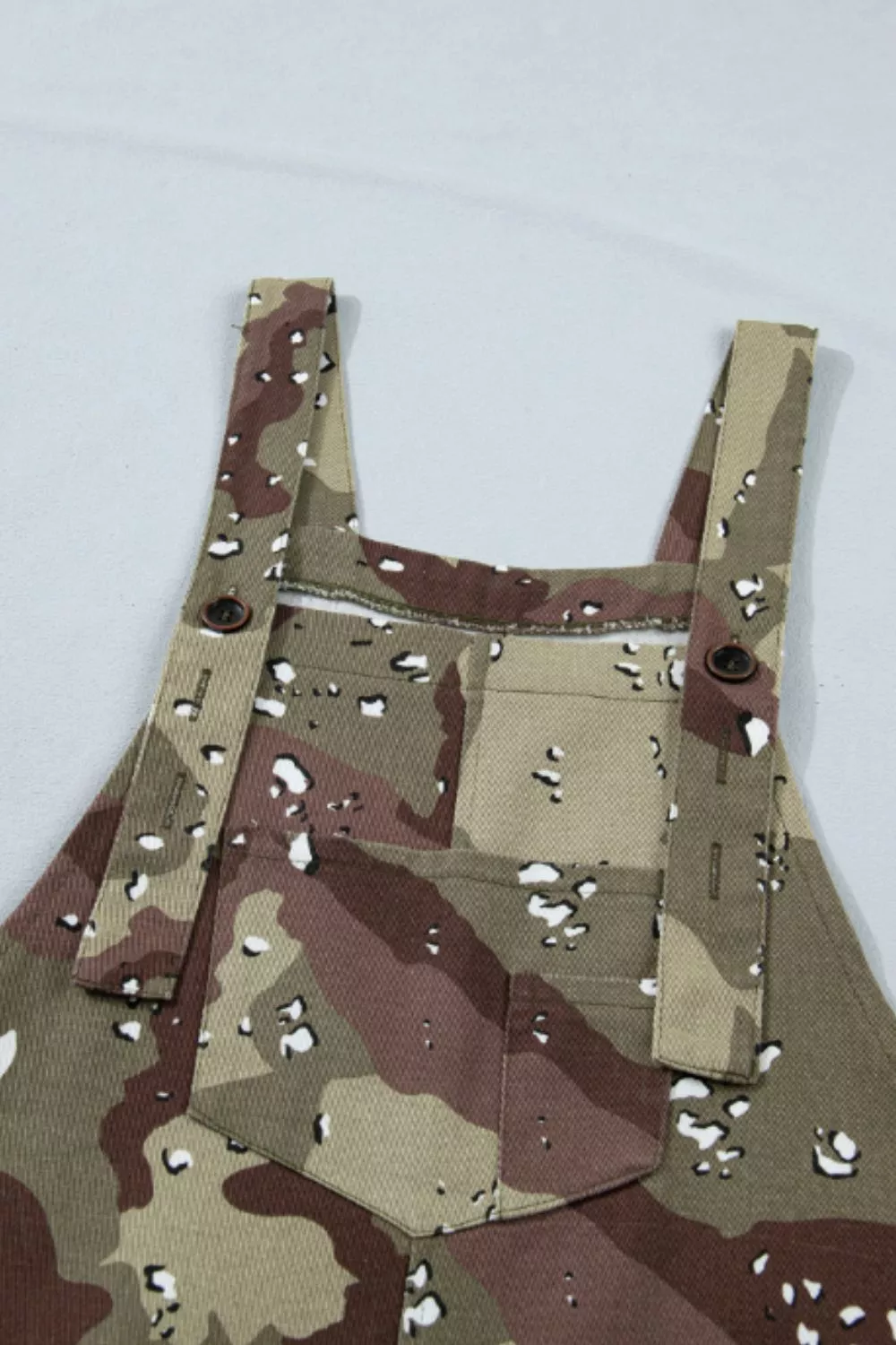 Camouflage Print Leopard Detail Loose Denim Overall Cropped Jumpsuit, image 4