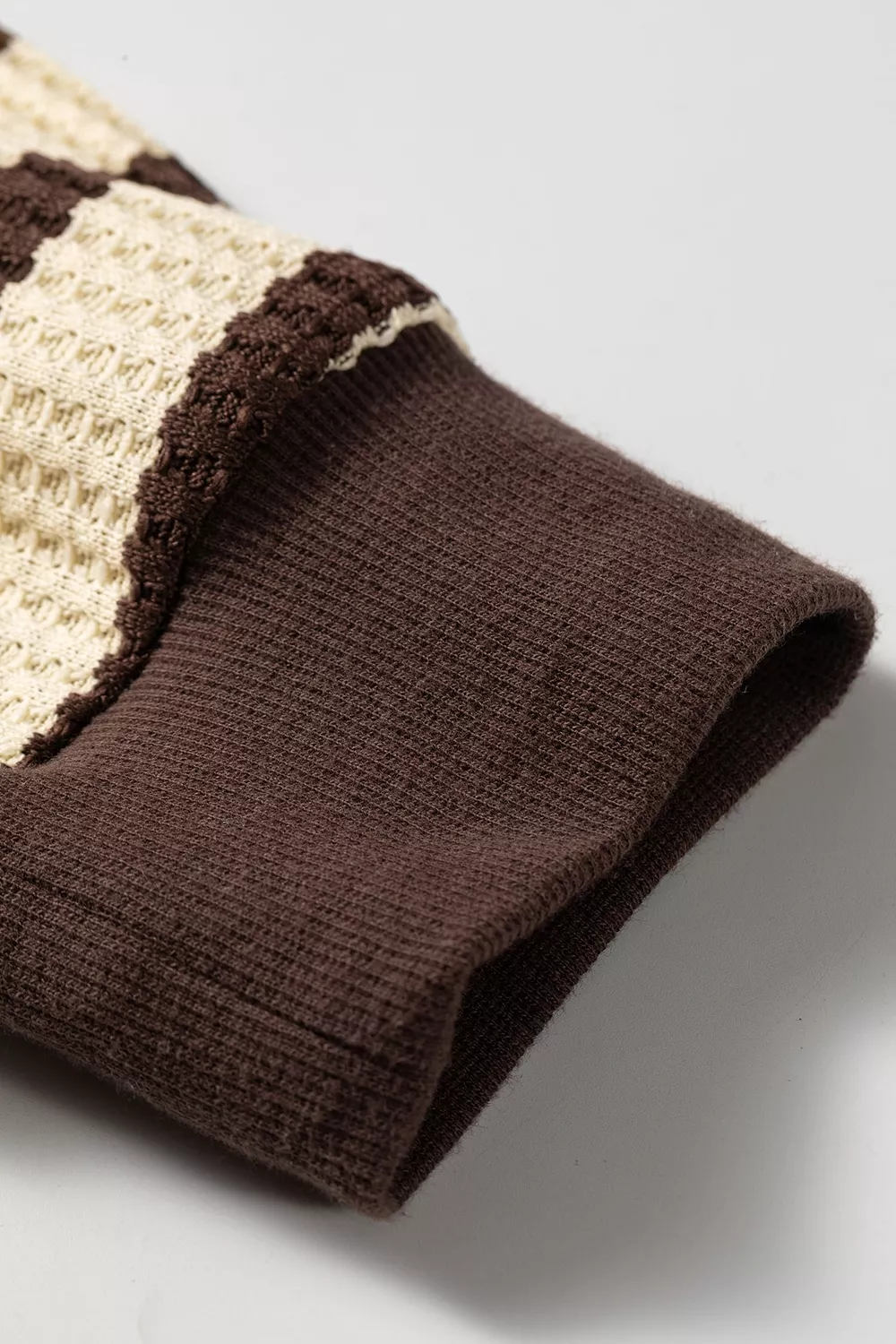 Stripe Patchwork Ribbed Cuff Casual Pullover Sweatshirt, image 15