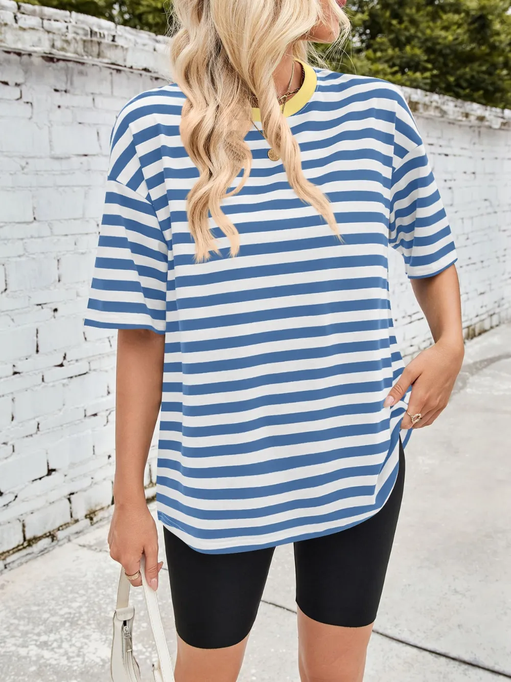 Striped Round Neck Half Sleeve T-Shirt, image 15