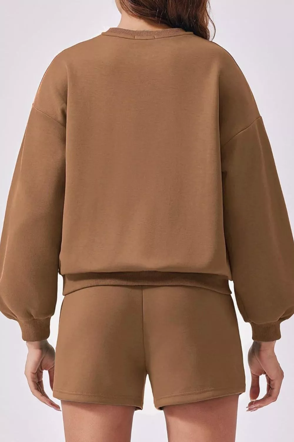 Round Neck Sweatshirt and Shorts Set, image 5