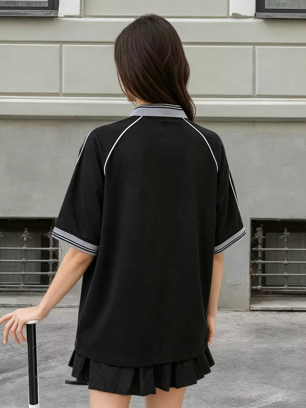 Oversized Sporty Graphic Short Sleeve T-Shirt, image 4