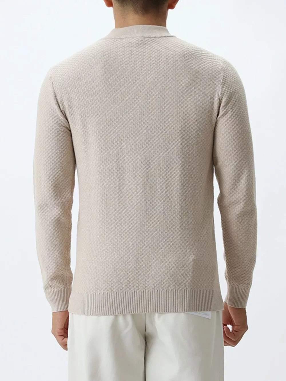 Men's Plus Size Textured Mock Neck Knit Top, image 2