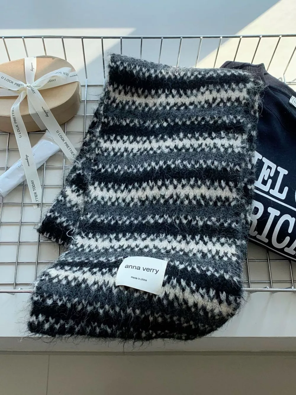 Striped Knitted Warm Scarf