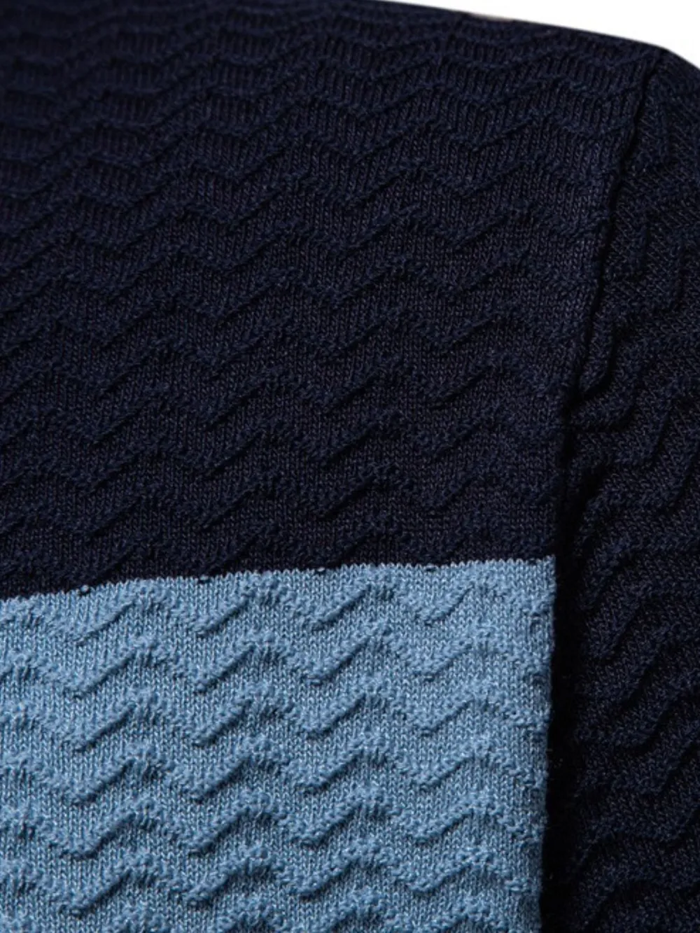 Men's Collared Neck Striped Texture Knit Polo, image 5